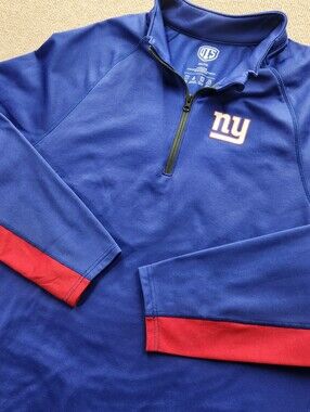 OTS New York Giants NFL Men's 2XL 1/4 Zip Performance Pullover Blue Red